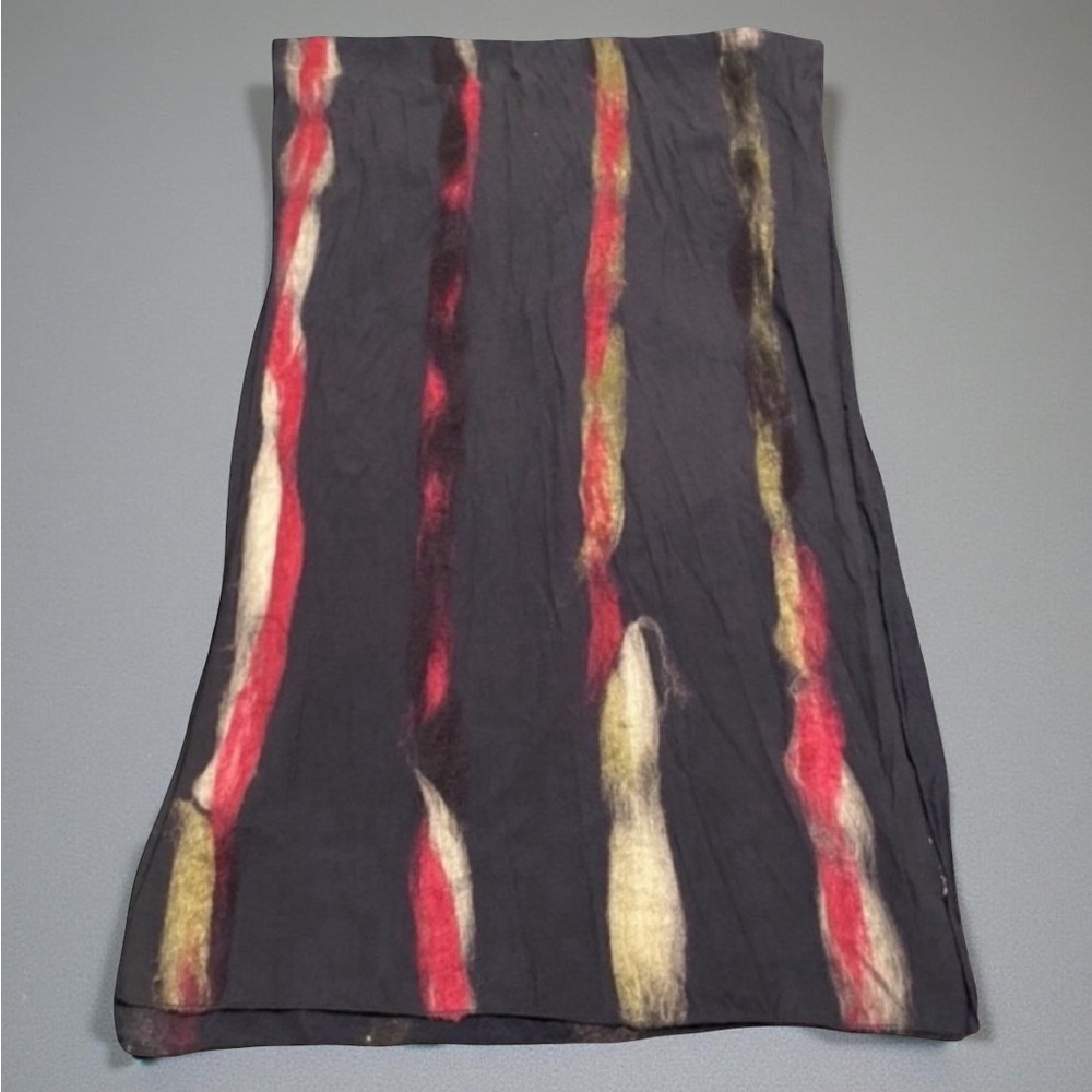 Navy Blue Colorful Fabric Textile Scarf